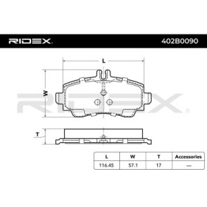 Plaquettes de frein MERCEDES-BENZ 1684200020, 1684200120, 1684200720