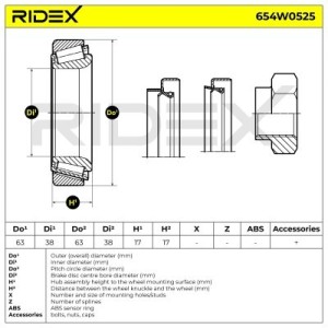 Kit de roulement de roue MAZDA B00133042, B00133047, B00133065A