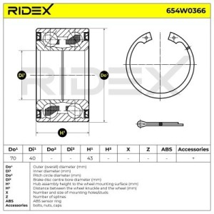Kit de roulement de roue HYUNDAI 85720M2010Z, MB663547, MB663832