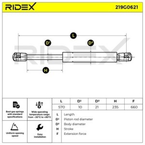 Vérin de coffre VW 701829331F