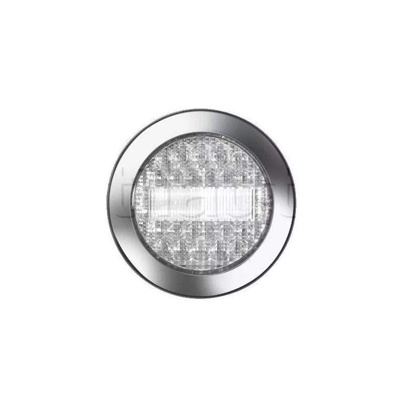 24-Volt-LED-Rückfahrscheinwerfer mit glänzendem Chromrand