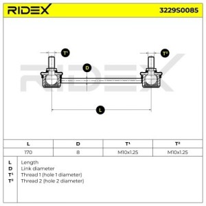 Biellette de barre stabilisatrice HYUNDAI 555302H200, 555301H000, 555301H100