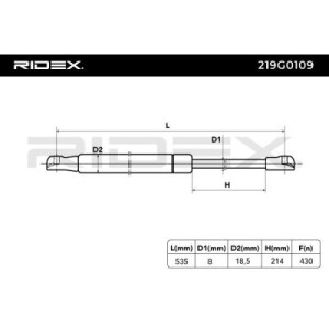 Vérin de coffre OPEL 90521517, 0132677, 132677