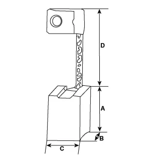 Brush Set JHTSX-11, Yanmar 121370-77010, Hitachi S12-19, S12-19K, S12-23, S12-24A