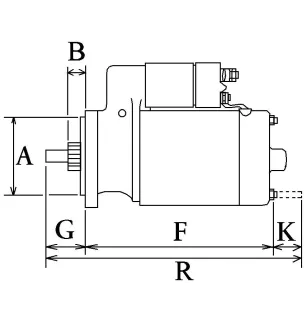 Démarreur 12V 1.1Kw / 10 dents Bosch 0001121016, 0001121017, Volkswagen 02T911023A, 02T911023E, 02T911023EX