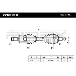 Arbre de transmission MERCEDES-BENZ 1693701572, 1693702772, 1693705572 Arbre de transmission MERCEDES-BENZ 1693701572, 1693702772, 1693705572