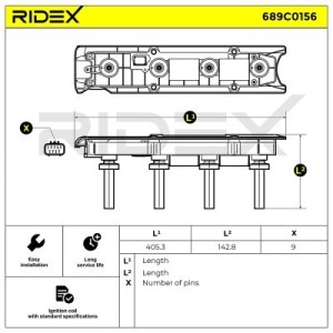 Bobine d'allumage FIAT 71739285, 71739285, 1104070