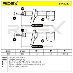 Amortisseur RENAULT 7700435333, 7700839378, 8200193013