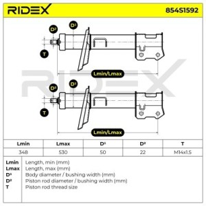 Amortisseur OPEL 344098, 344099, 344154