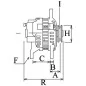 Altérnateur 14V 55Amp Bosch 6033GB4009, HC-PARTS JA1614IR