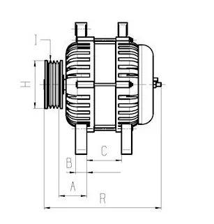 Altérnateur 14V 70Amp Bosch 0124315001, 0124315032, Volkswagen 038903023, 038903023K