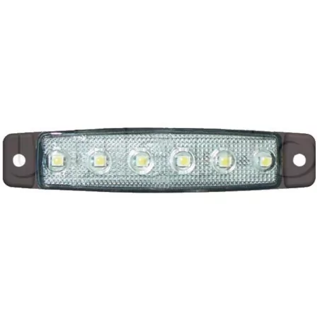 Feu d'encombrement 6 Leds extra plat blanc 24 volts