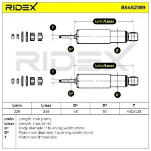 Amortisseur MITSUBISHI MB633900, MB633915, MB891675