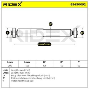 Amortisseur MAZDA GJ5A28700B, GJ5A28700C, GJ5A28700D