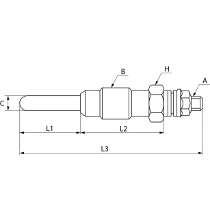 Vela incandescente 12 Volts, Bosch 0250201026, 0250201041, NGK 2785, Beru GN858