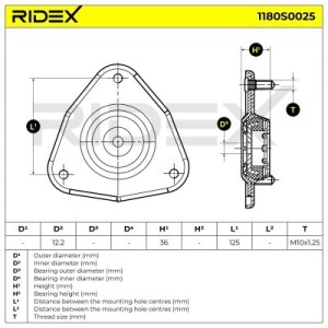 Coupelle d'amortisseur MITSUBISHI MR316457, MR316528, MR455018