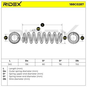 Ressort de suspension VW 6N0411105P, 6N0411105T