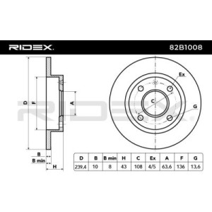 Disque de frein FORD 1107767, 5022652, 5022653