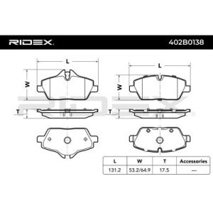 Plaquettes de frein BMW 34116767143, 34116767144, 34116771837