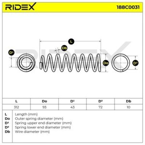 Ressort de suspension MERCEDES-BENZ 1683200108, 1683200408, 1683200508