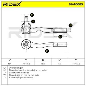 Rotule de direction MERCEDES-BENZ 2113302303, 2113300103, 2113302303