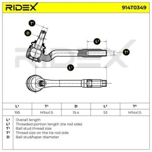 Rotule de direction BMW 32211096327, 32106774335, 32216760354