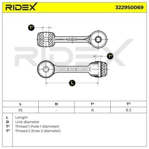 Biellette de barre stabilisatrice BMW 1094619, 33551094619, 1094619