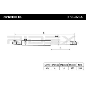 Vérin de coffre FIAT 51702090, 51778432