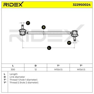 Biellette de barre stabilisatrice ABARTH, ALFA ROMEO, FIAT 55700753, 51805870, 50531823