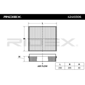 Filtre d'habitacle MERCEDES-BENZ 1638350047, 1638350247, A1638350247