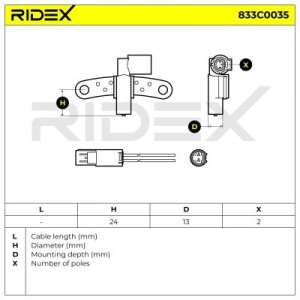 Capteur PMH DACIA, RENAULT 6001548175, 2379800QAC, 2379800QAD