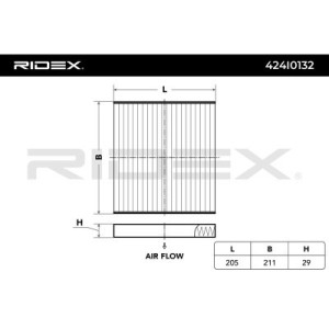 Filtre d'habitacle HONDA 80291T5RA01, 80291TF0E01, 80291TF3E01