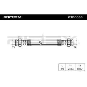 Flexible de frein CITROËN 168076, 480665, 96124223