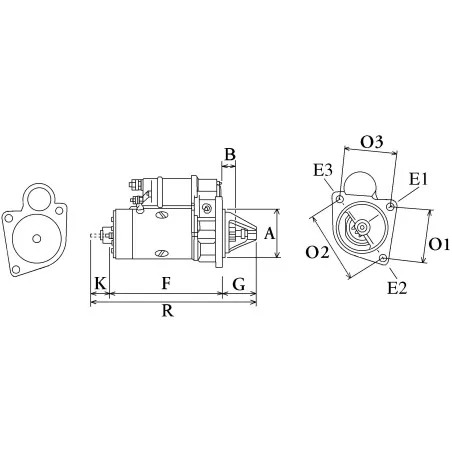 Démarreur 12V 4.2Kw 10dents Bosch 0001230022, Iskra 11.130.999, 11.131.464, 11.131.520