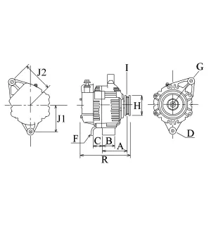 Lichtmaschine 28V 60A Denso 101211-102211-4050, Komatsu 600-861-6410, 600-861-6420