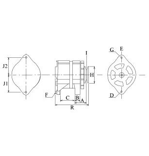 Altérnateur 14V 110Amp Mitsubishi A002TC0091, A2TC0091, HC-PARTS JA1898, Mazda ZJ01-18-300