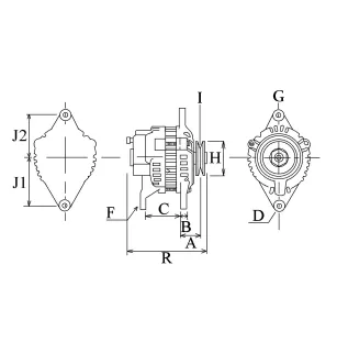 Altérnateur 14V 40Amp Denso 101211-3720, 101211-3721, 101211-3722, 101211-3723