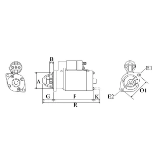 Démarreur 12V 0.9Kw 8/10dents Valeo 1195239, Kia 36100-2B100, 36100-2B200, 36100-2B600