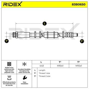 Flexible de frein CITROËN 480635, ZF07567862, 0000071736954