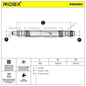 Flexible de frein CITROËN 480656, 480656, 440019018894
