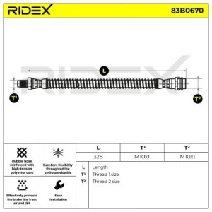 Flexible de frein MERCEDES-BENZ 2044200048, 2044200348, 2044200848