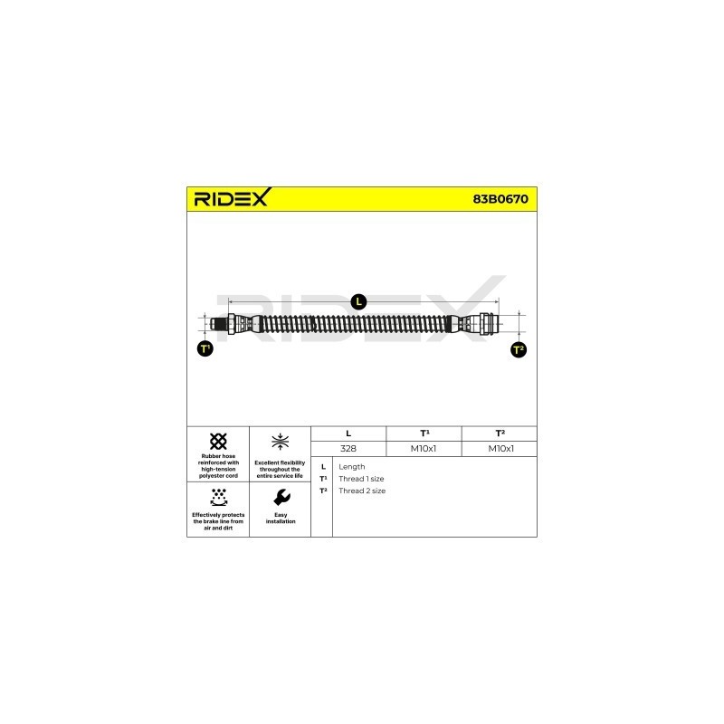 Flexible de frein MERCEDES-BENZ 2044200048, 2044200348, 2044200848