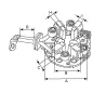 Porte-balais complet pour démarreur Bosch 0001107476, 0001107477, 0001115008, 0001115021