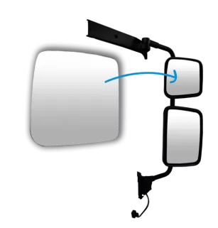 Ice Right angle rear view mirror for Renault Kerax, Midlum, Premium 2, DAF LF45, LF55, FL E6, Volvo Fe, FL, VM. 7420862815
