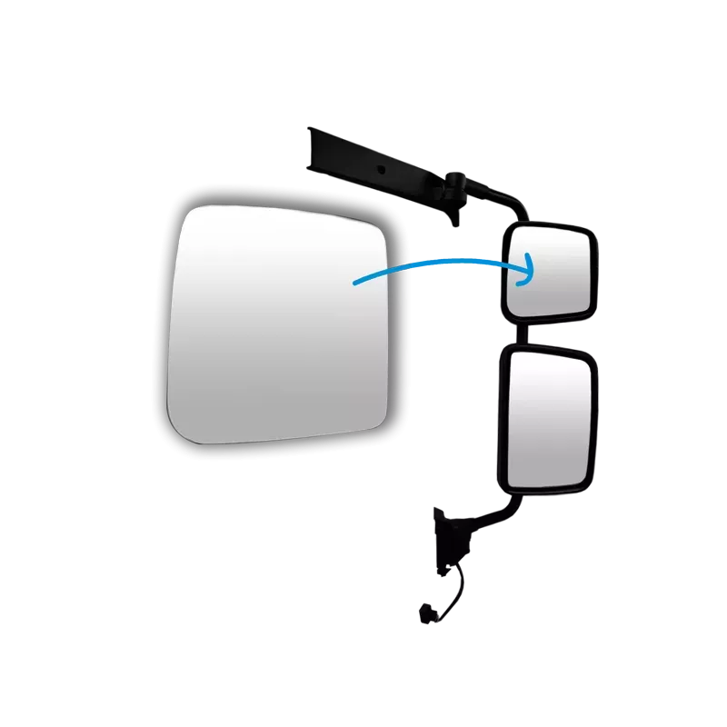 Ice Right angle rear view mirror for Renault Kerax, Midlum, Premium 2, DAF LF45, LF55, FL E6, Volvo Fe, FL, VM. 7420862815 Ice Right angle rear view mirror for Renault Kerax, Midlum, Premium 2, DAF LF45, LF55, FL E6, Volvo Fe, FL, VM. 7420862815