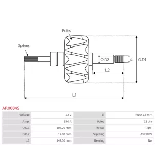 copia de copia de Rotor d’alternateurs pour BOSCH