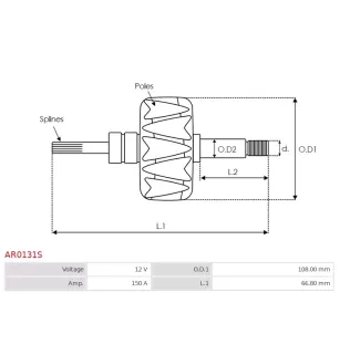 Rotor de alternadores para Bosch 01220AA1S0