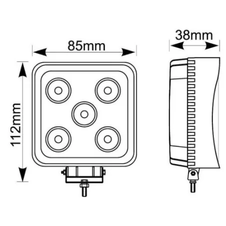 Phare de travail 5 LEDS 10/30 VOLTS 1200 LUMENS