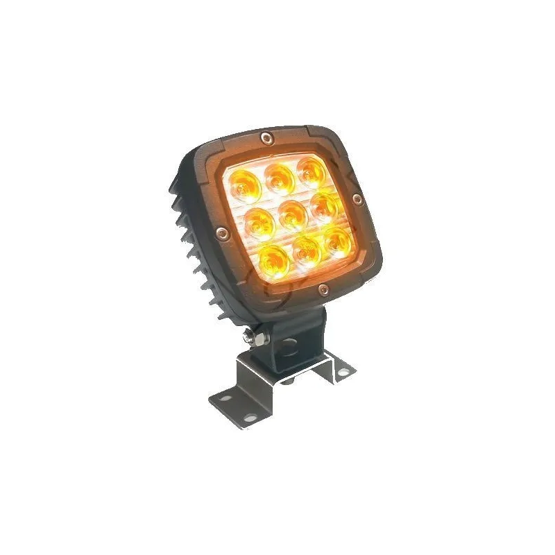 Luz de trabajo cuadrada 9 LED tipo CREE - 10/30 Voltios - NARANJA Luz de trabajo cuadrada 9 LED tipo CREE - 10/30 Voltios - NARANJA