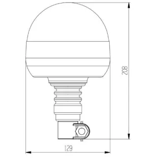 Rotierende LED-Leuchte, langer Stab – 12/24 Volt